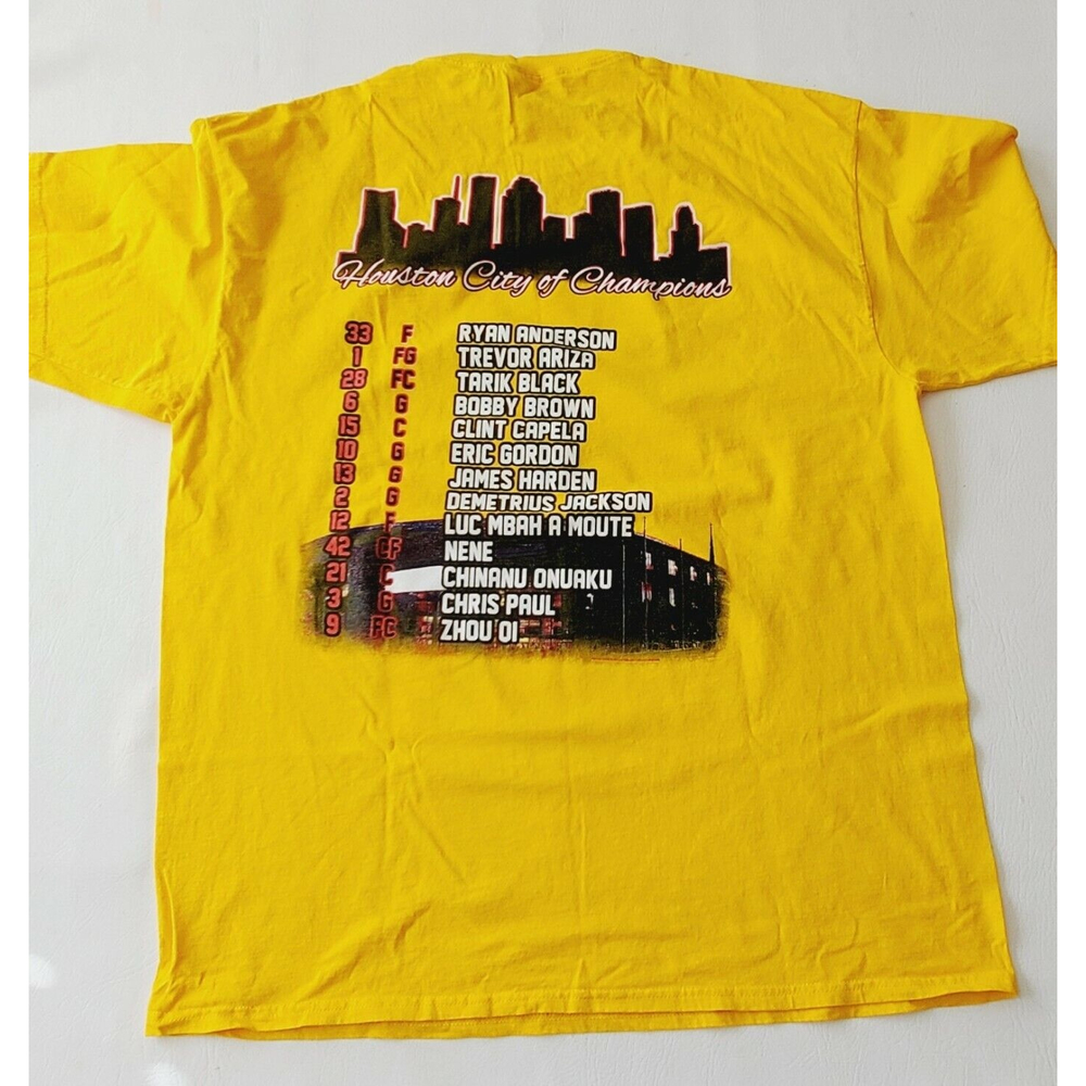Houston Rockets 2018 H-Town Revolution t-shirt Yellow Fruit of the Loom - Picture 5 of 6